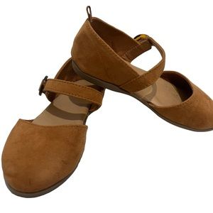 Old Navy Faux Suede Toddler Girl Mustard Sandals 10T